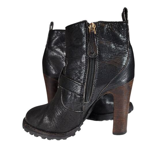 Tory Burch sz 5 Landers Moto Ankle Boots Bootie Women Black Lug Sole Studs 3.5" - Picture 7 of 13
